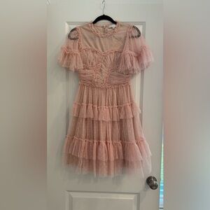 Ivy City Co Pink Ruffle Mini Dress